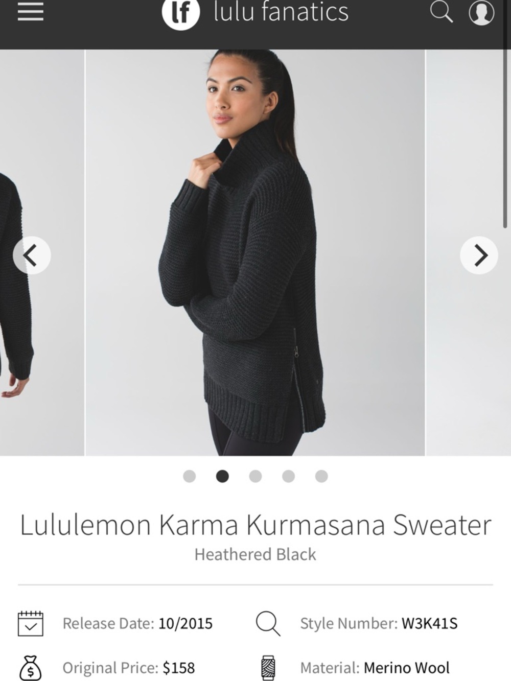 lululemon Karma Kurmasana Sweater